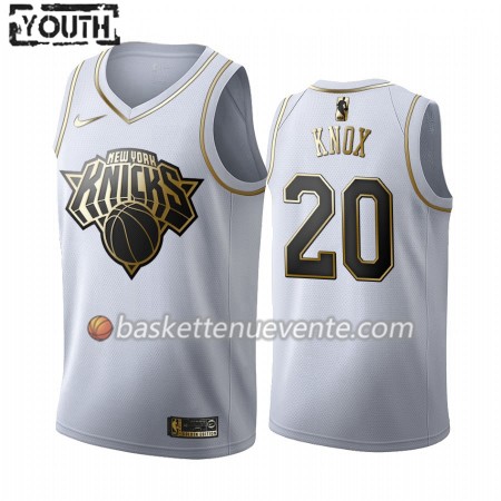 Maillot Basket New York Knicks Kevin Knox 20 2019-20 Nike Blanc Golden Edition Swingman - Enfant